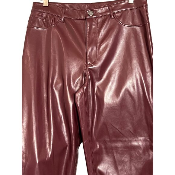 NWOT Joie Limited Edition Pants Women Size 10  Stretch Faux Leather Straight Leg - Picture 2 of 12